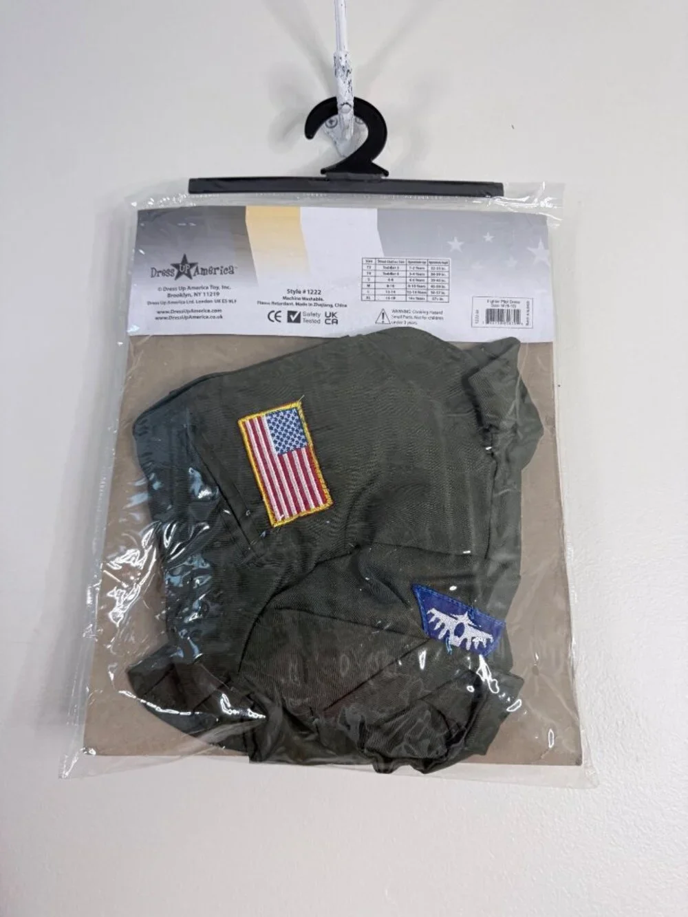 Dress Up America Fighter Pilot Costume Dress & Hat Medium NEW